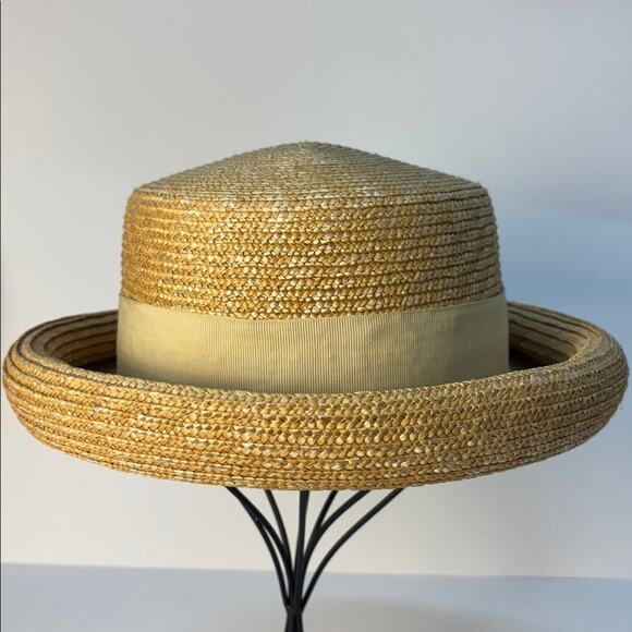 Vintage Liz Claiborne Natural Straw Hat - Picture 3 of 8